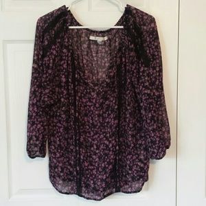 LC Lauren Conrad Tops - Lauren Conrad relaxed sheer floral blouse LC Lauren Conrad Tops - Lauren Conrad relaxed sheer floral blouse